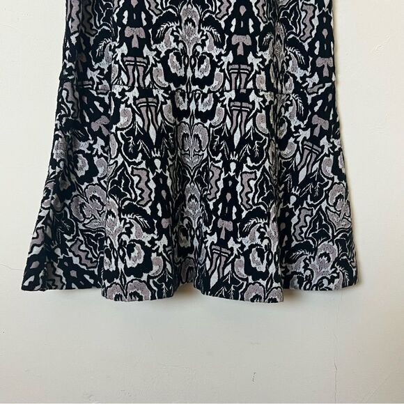 Free People Amelia Jacquard Knit Mock Neck Mini Dress, Size Med Black/Tan/White - Picture 8 of 12